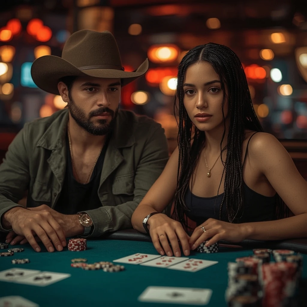 photo de deux joueurs de poker CASINO ACTION